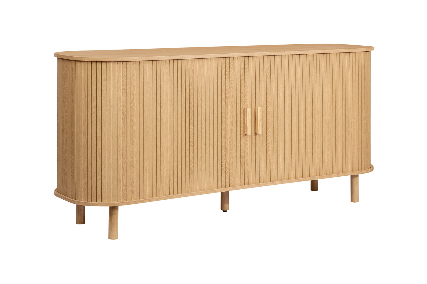 Elevate your interior with this 2 Door Fluted Sideboard, blending contemporary elegance with practical design and an oak finish adds warmth and sophistication to any room. Shop online at www.nobleandnook.co.uk
