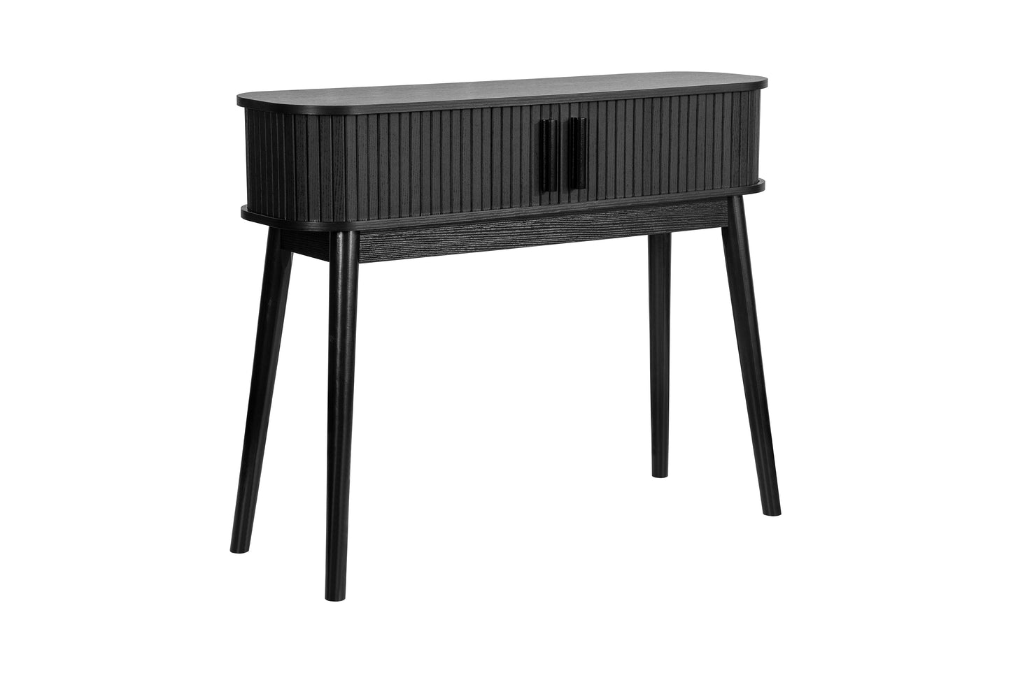 Elevate your interior with the Axel Console Table in Black. This stylish table features exquisite fluted detailing, adds depth and sophistication to any living space. Shop online today at www.nobleandnook.co.uk