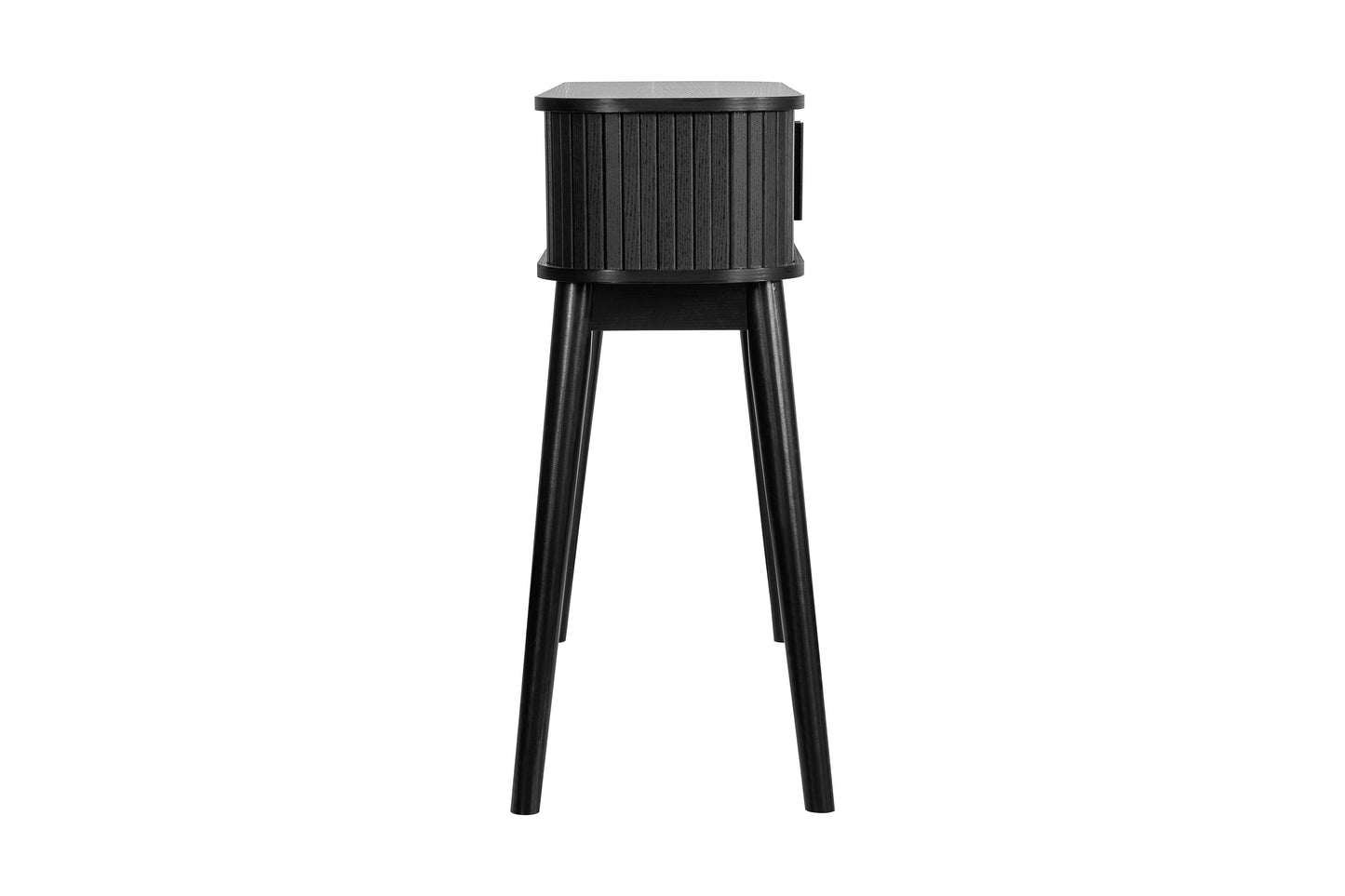 Elevate your interior with the Axel Console Table in Black. This stylish table features exquisite fluted detailing, adds depth and sophistication to any living space. Shop online today at www.nobleandnook.co.uk