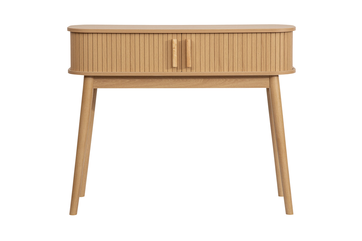 Elevate your interior with the Axel Console Table in an Oak Finish. This stylish table features exquisite fluted detailing, adds depth and sophistication to any living space. Shop online today at www.nobleandnook.co.uk