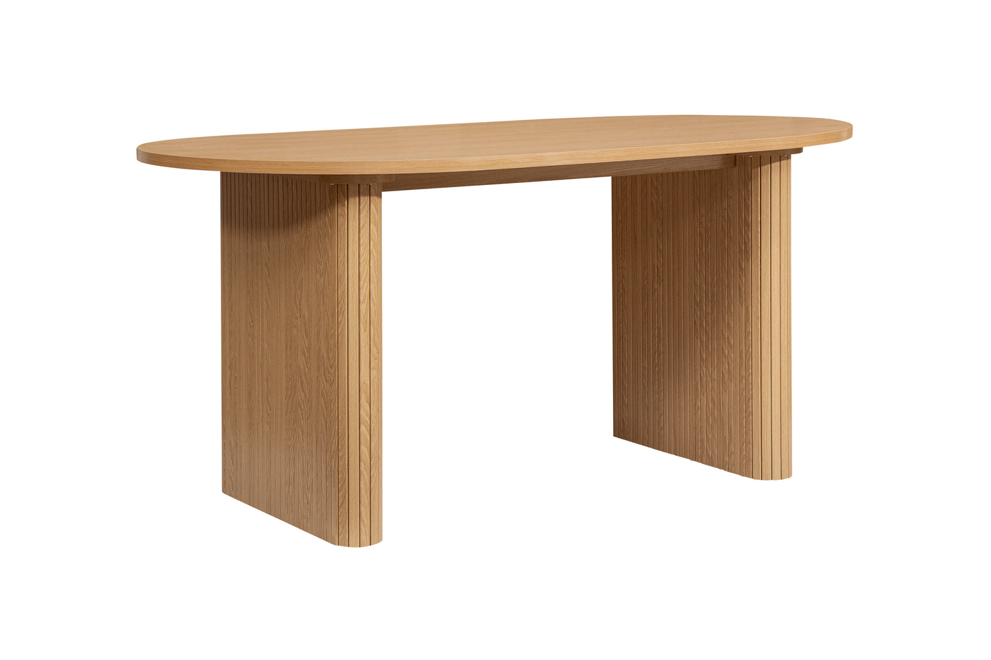 Crafted from premium MDF and available in two stylish finishes, oak or black, this oval table features beautiful fluted detailing that creates a modern, refined look. Shop online today at www.nobleandnook.co.uk