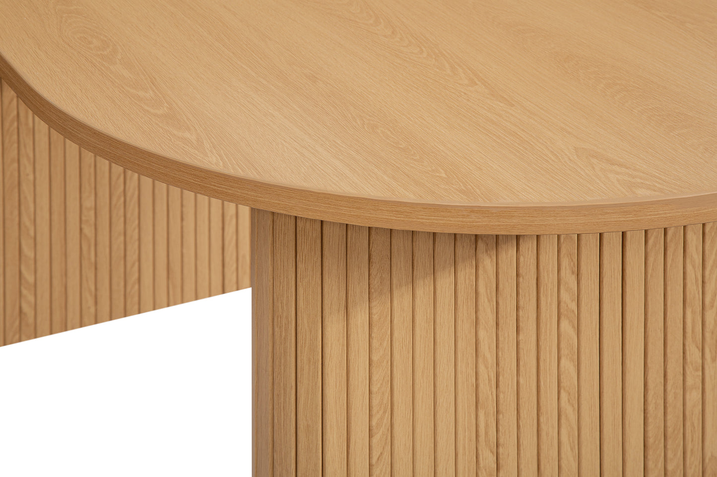 Crafted from premium MDF and available in two stylish finishes, oak or black, this oval table features beautiful fluted detailing that creates a modern, refined look. Shop online today at www.nobleandnook.co.uk