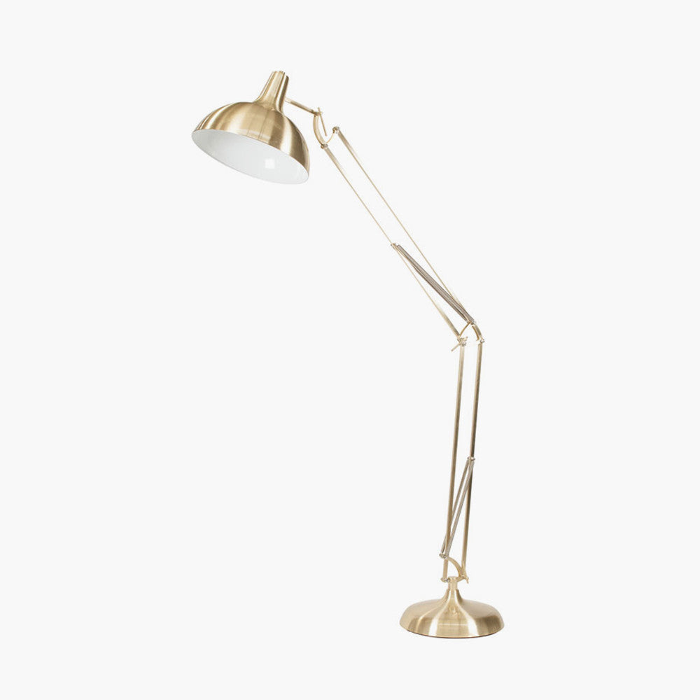 The Alonzo Brass Metal Task Floor Lamp - a sleek and contemporary design of the industrial task lamp offering an enhancement to any room. Shop online now at www.nobleandnook.co.uk