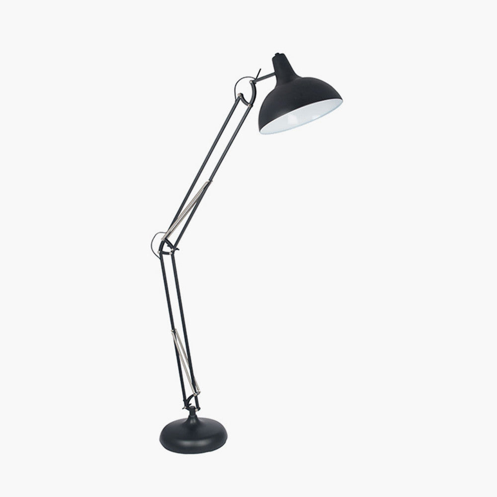 The Alonzo Matt Black Metal Task Floor Lamp - a sleek and contemporary design of the industrial task lamp offering an enhancement to any room. Shop online now at www.nobleandnook.co.uk