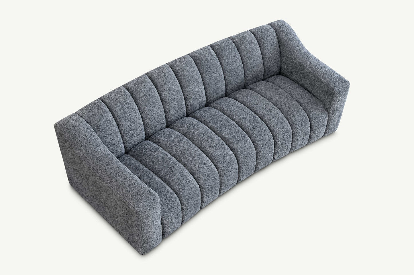 Indulge in luxury with the Astoria 3 Seater Sofa. An exquisite piece featuring deep channel stitching and adorned with a soft and alluring boucle fabric in a strong iron hue. Shop online today at www.nobleandnook.co.uk