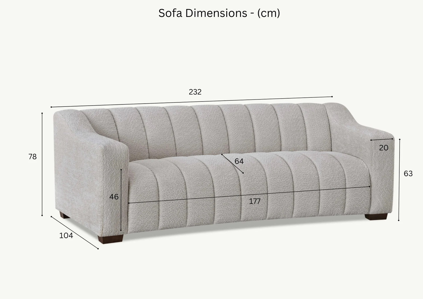 Indulge in luxury with the Astoria 3 Seater Sofa. An exquisite piece featuring deep channel stitching and adorned with a soft and alluring boucle fabric in a strong iron hue. Shop online today at www.nobleandnook.co.uk