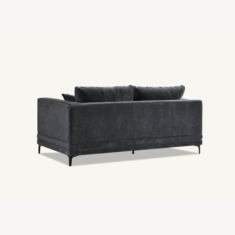Shop the Aluxo Lenox 2 and 3 Seater Sofas in Steel Velvet, timeless mid-century modern sofas with deep sumptuous cushions for you to sink into and relax. Crafted with a solid wooden frame and high-density foam padding. Shop online today at www.nobleandnook.co.uk