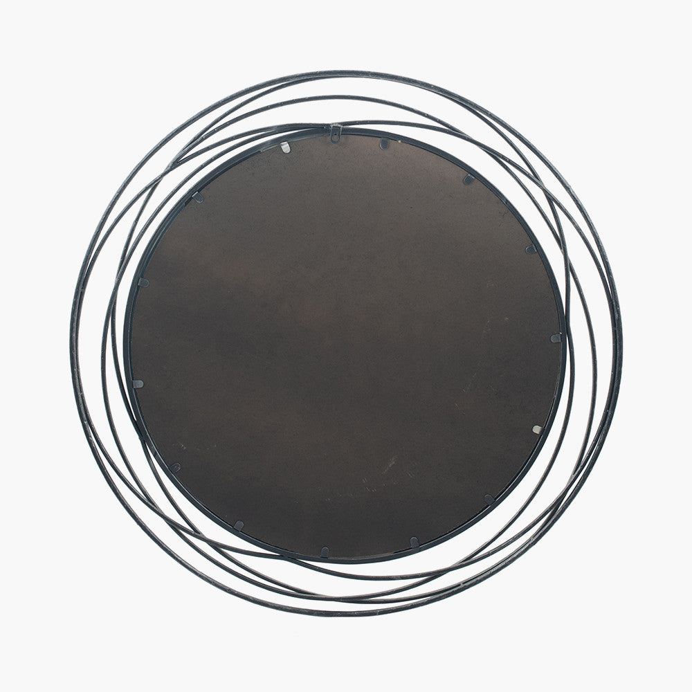 Shop our elegant Antique Black Metal Swirl Round Wall Mirror with intricate metal designs. Shop online now at www.nobleandnook.co.uk