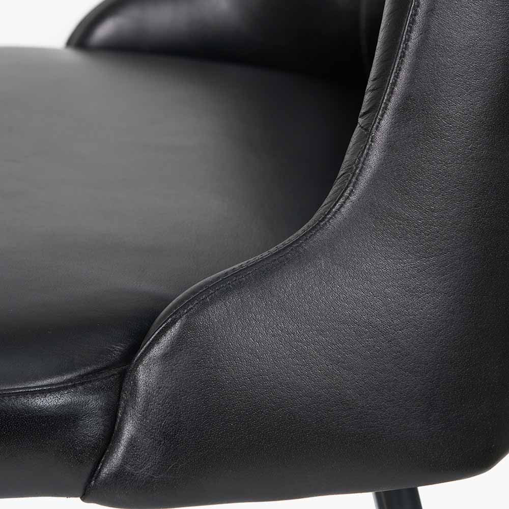 Shop the Ash Black Leather Diamond Back Bar Stool, the perfect addition to any breakfast bar or kitchen island. FREE UK MAINLAND DELIVERY. Shop online now at www.nobleandnook.co.uk