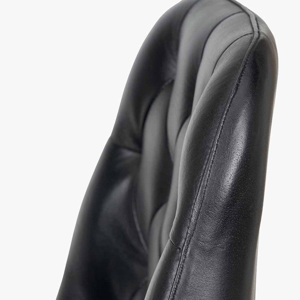Shop the Ash Black Leather Diamond Back Bar Stool, the perfect addition to any breakfast bar or kitchen island. FREE UK MAINLAND DELIVERY. Shop online now at www.nobleandnook.co.uk