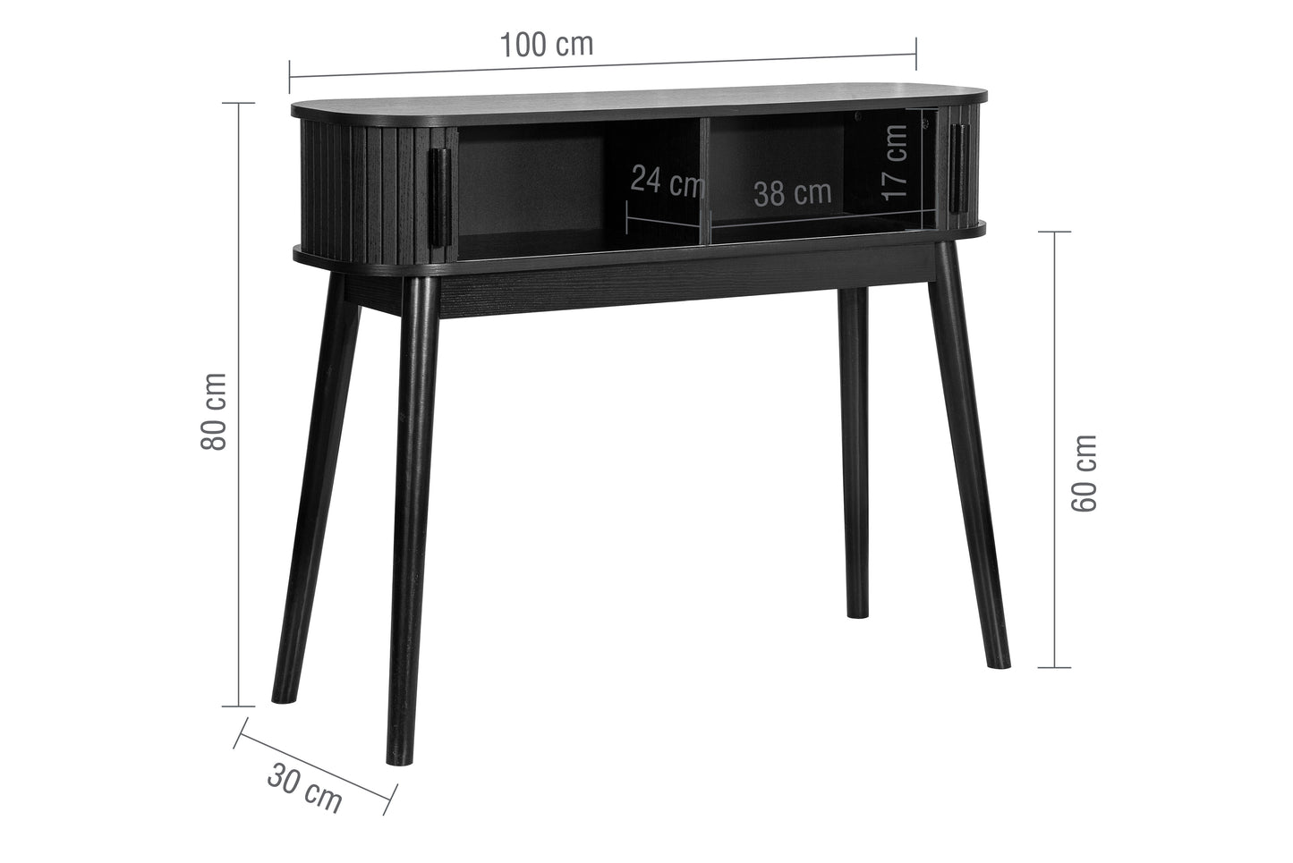 Elevate your interior with the Axel Console Table in Black. This stylish table features exquisite fluted detailing, adds depth and sophistication to any living space. Shop online today at www.nobleandnook.co.uk