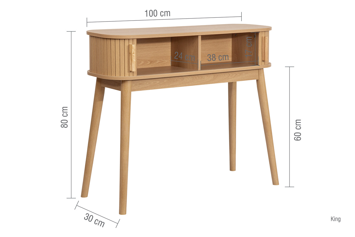 Elevate your interior with the Axel Console Table in an Oak Finish. This stylish table features exquisite fluted detailing, adds depth and sophistication to any living space. Shop online today at www.nobleandnook.co.uk