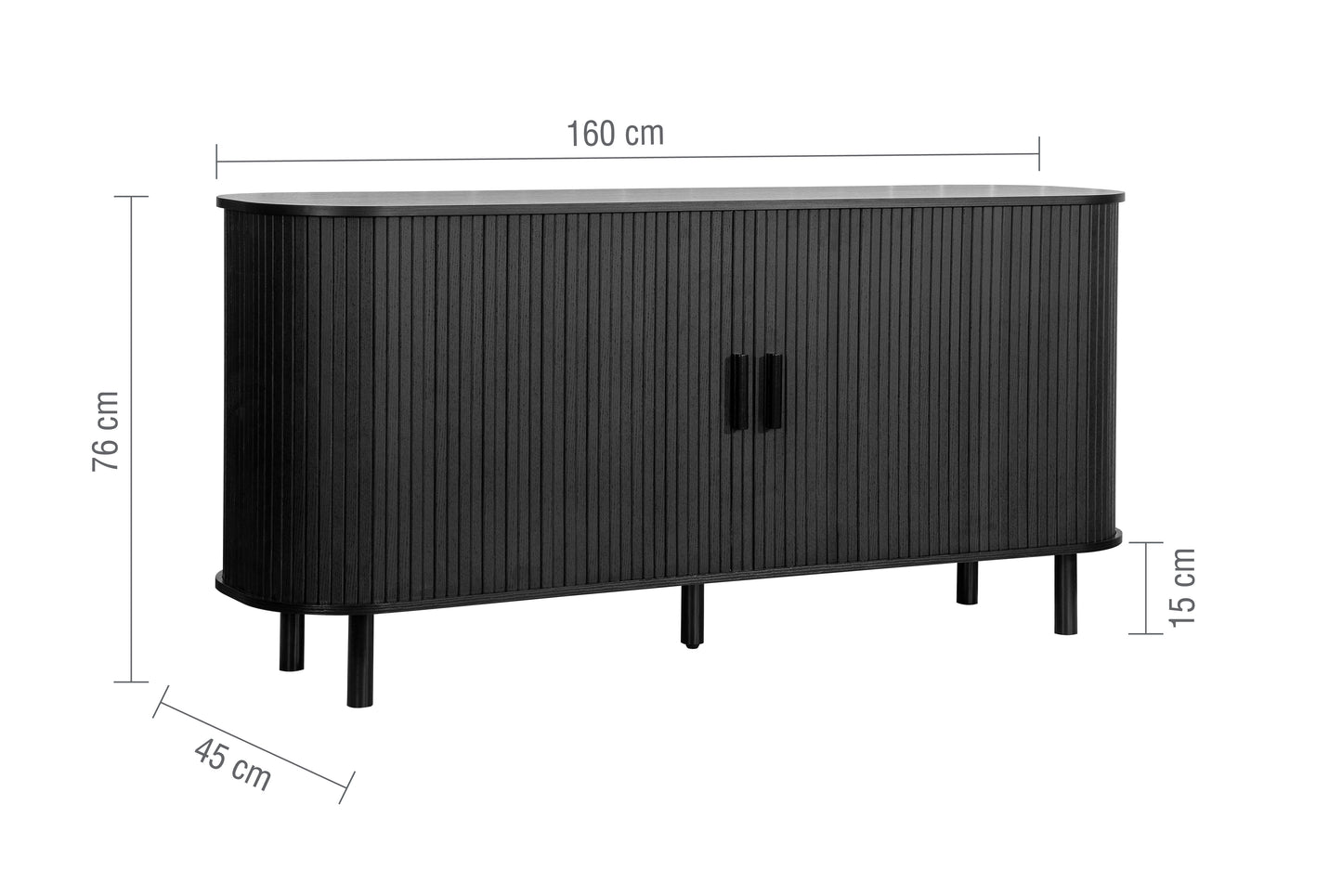 Elevate your interior with this 2 Door Fluted Sideboard, blending contemporary elegance with practical design and black finish adds sophistication to any room. Shop online at www.nobleandnook.co.uk