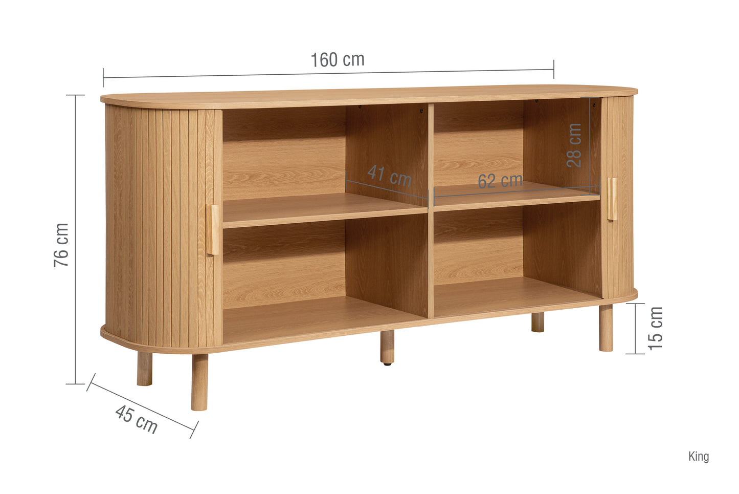 Elevate your interior with this 2 Door Fluted Sideboard, blending contemporary elegance with practical design and an oak finish adds warmth and sophistication to any room. Shop online at www.nobleandnook.co.uk