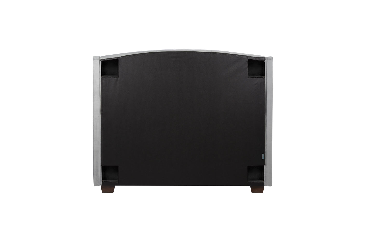 The Balmoral bed frame, a perfect blend of luxury and contemporary elegance. Upholstered in sumptuous grey velvet with striking wingback headboard. Shop online today at www.nobleandnook.co.uk
