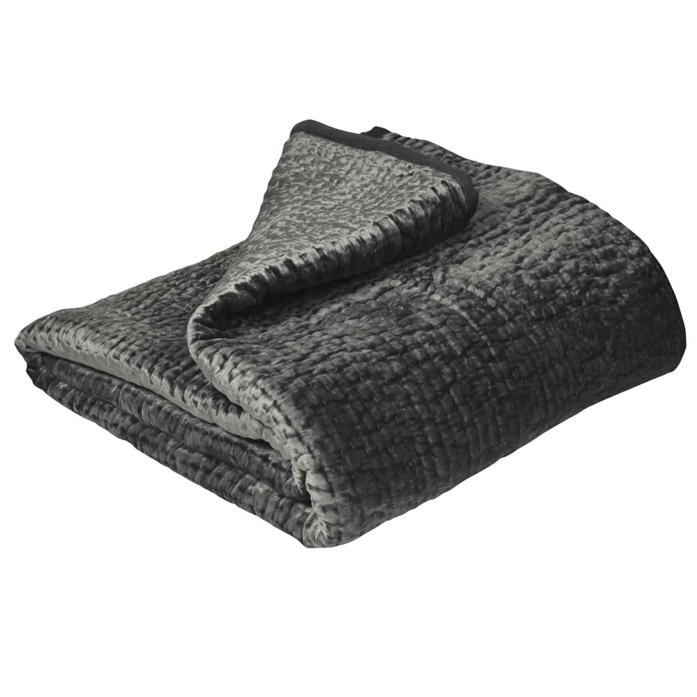 Brooklands Bedspread Graphite – Sophisticated Texture and Contemporary Elegance