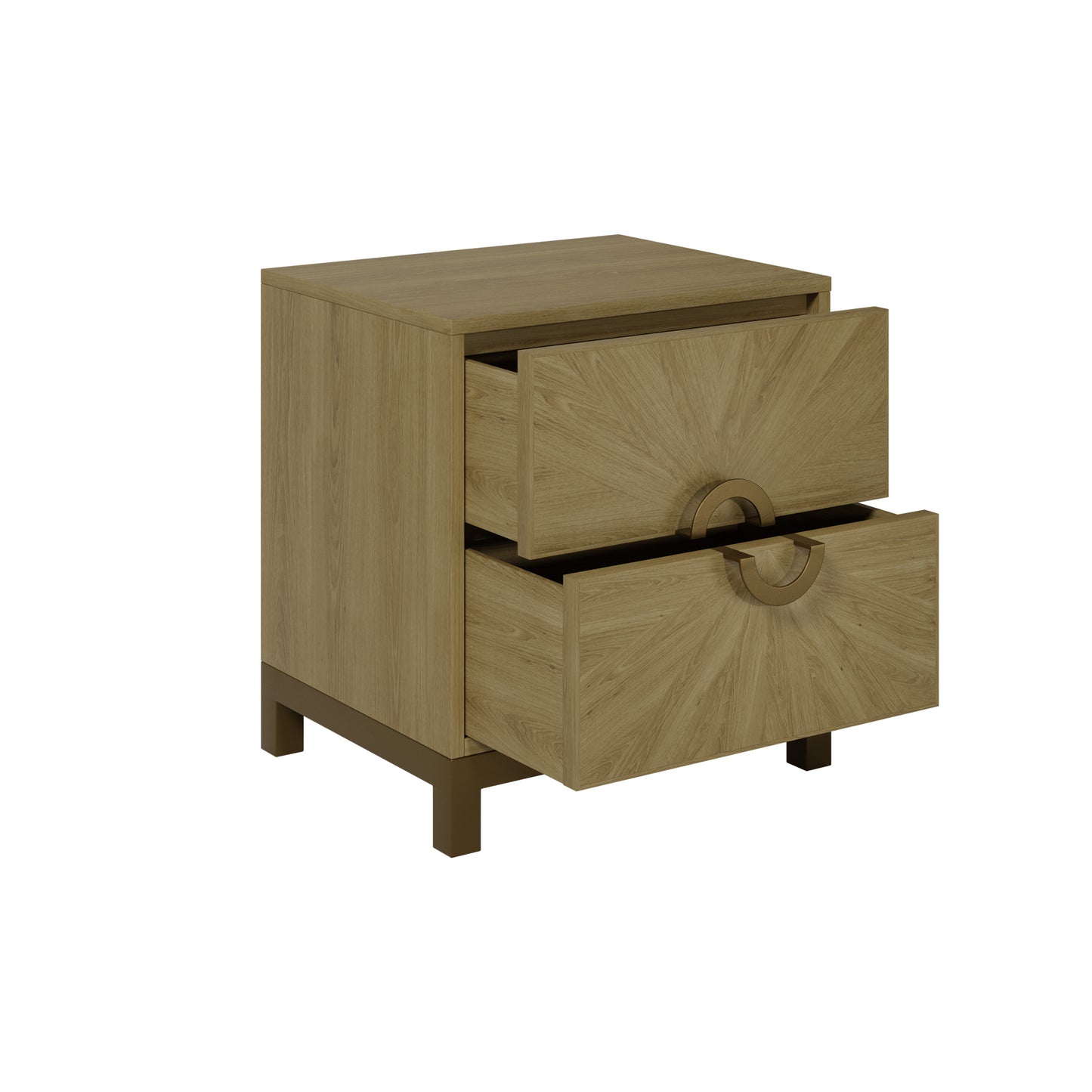 Shop the Easton Two Drawer Bedside Table in Oak with sunburst sandblasted effect by D.I. Designs. FREE UK Mainland Delivery. Shop online today at www.nobleandnook.co.uk