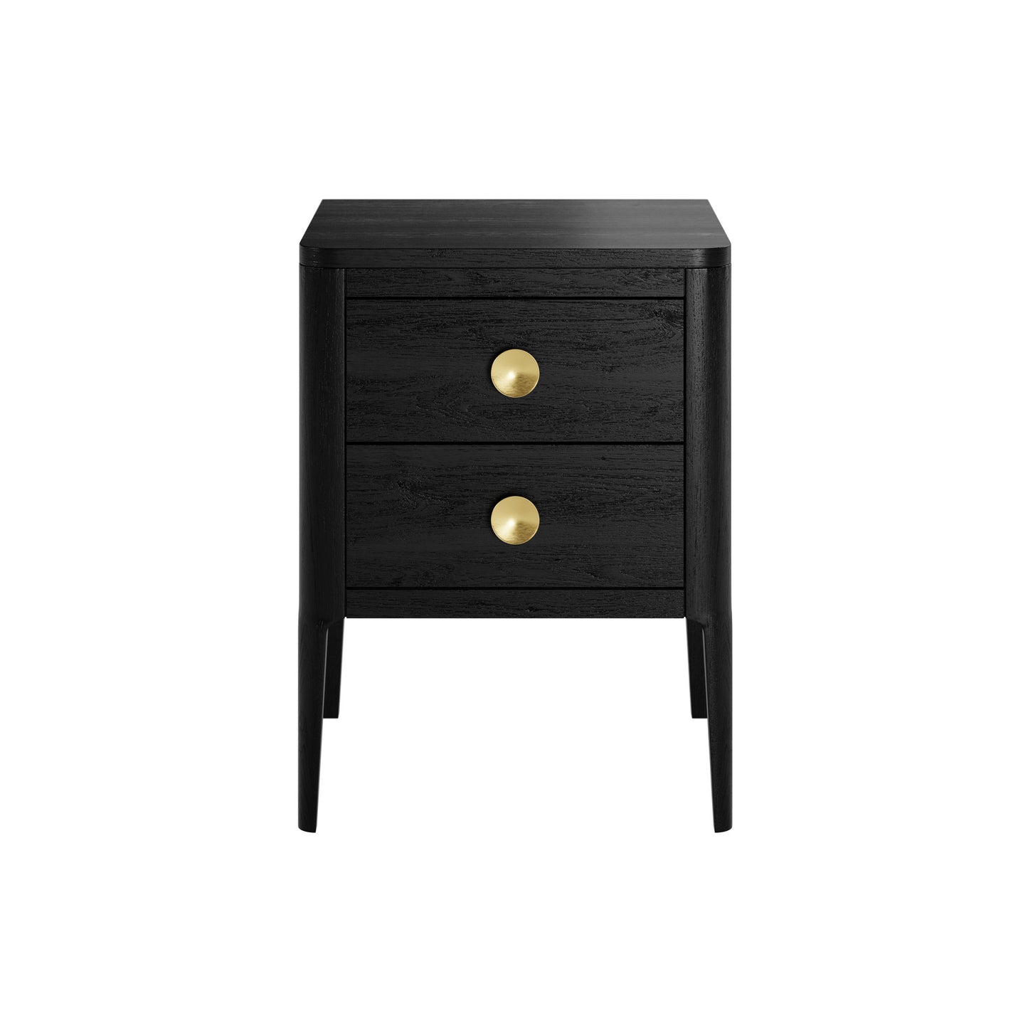Shop the Abberley Bedside Table, an elegant 2-drawer oak bedside table with visible grain and brass style round handles by D.I. Designs. FREE UK MAINLAND DELIVERY. Shop online now at www.nobleandnook.co.uk