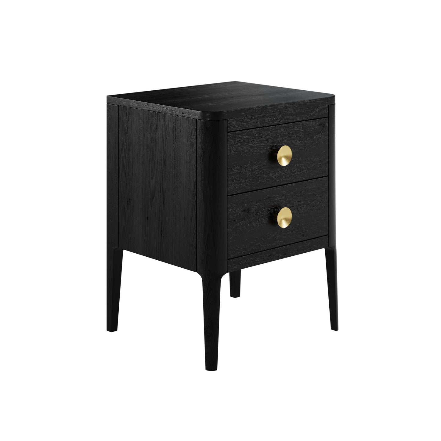 Shop the Abberley Bedside Table, an elegant 2-drawer oak bedside table with visible grain and brass style round handles by D.I. Designs. FREE UK MAINLAND DELIVERY. Shop online now at www.nobleandnook.co.uk