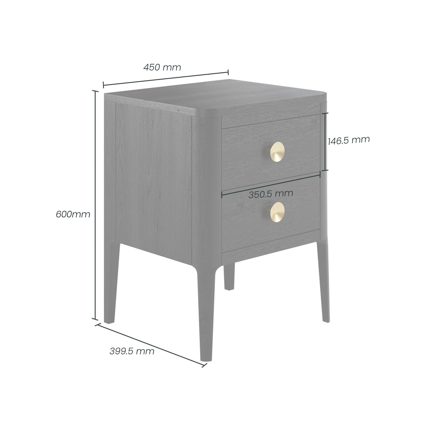 Shop the Abberley Bedside Table, an elegant 2-drawer oak bedside table with visible grain and brass style round handles by D.I. Designs. FREE UK MAINLAND DELIVERY. Shop online now at www.nobleandnook.co.uk