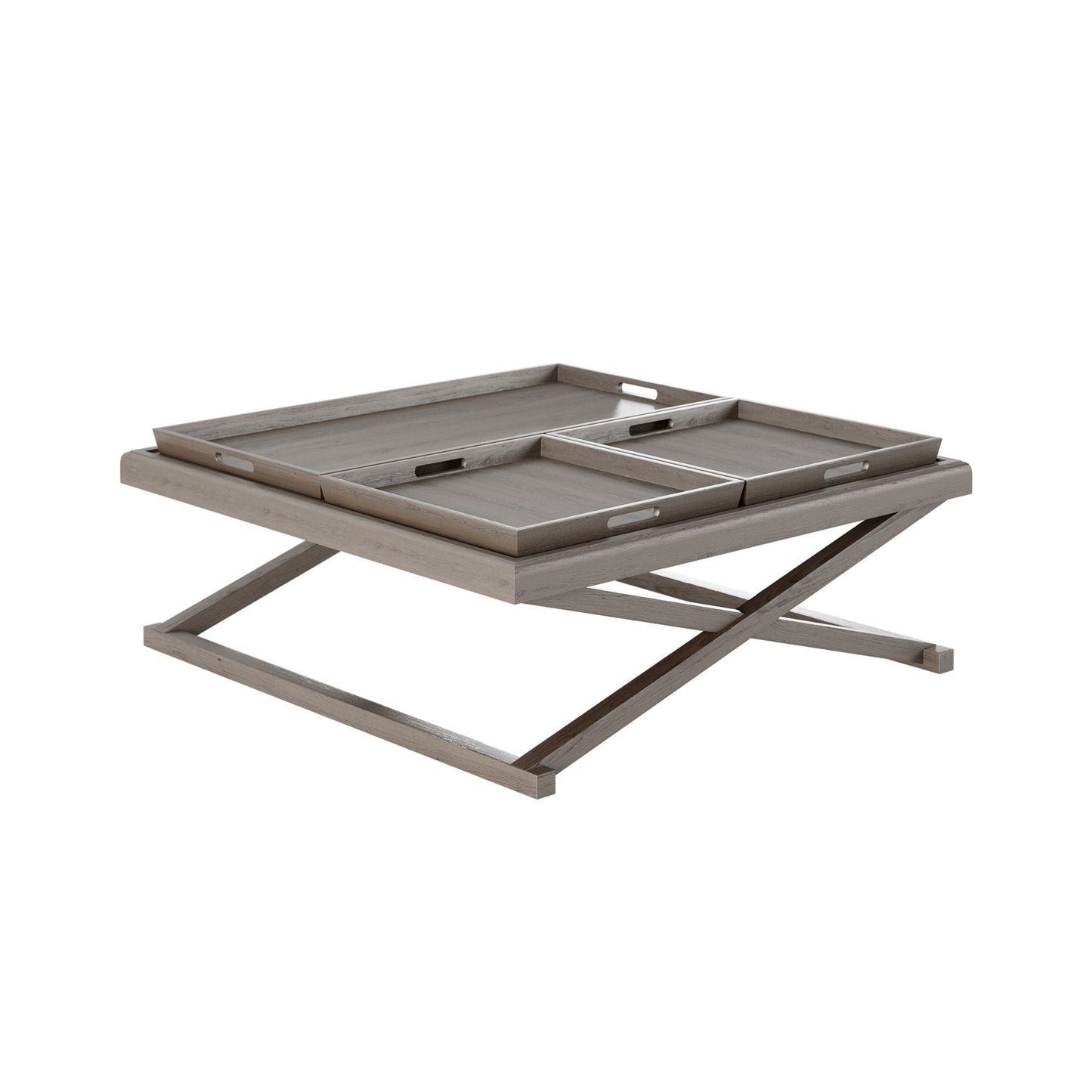 Shop the Bentley Coffee Table in grey aged oak with three removable trays. FREE UK Mainland Delivery. Shop online today at www.nobleandnook.co.uk