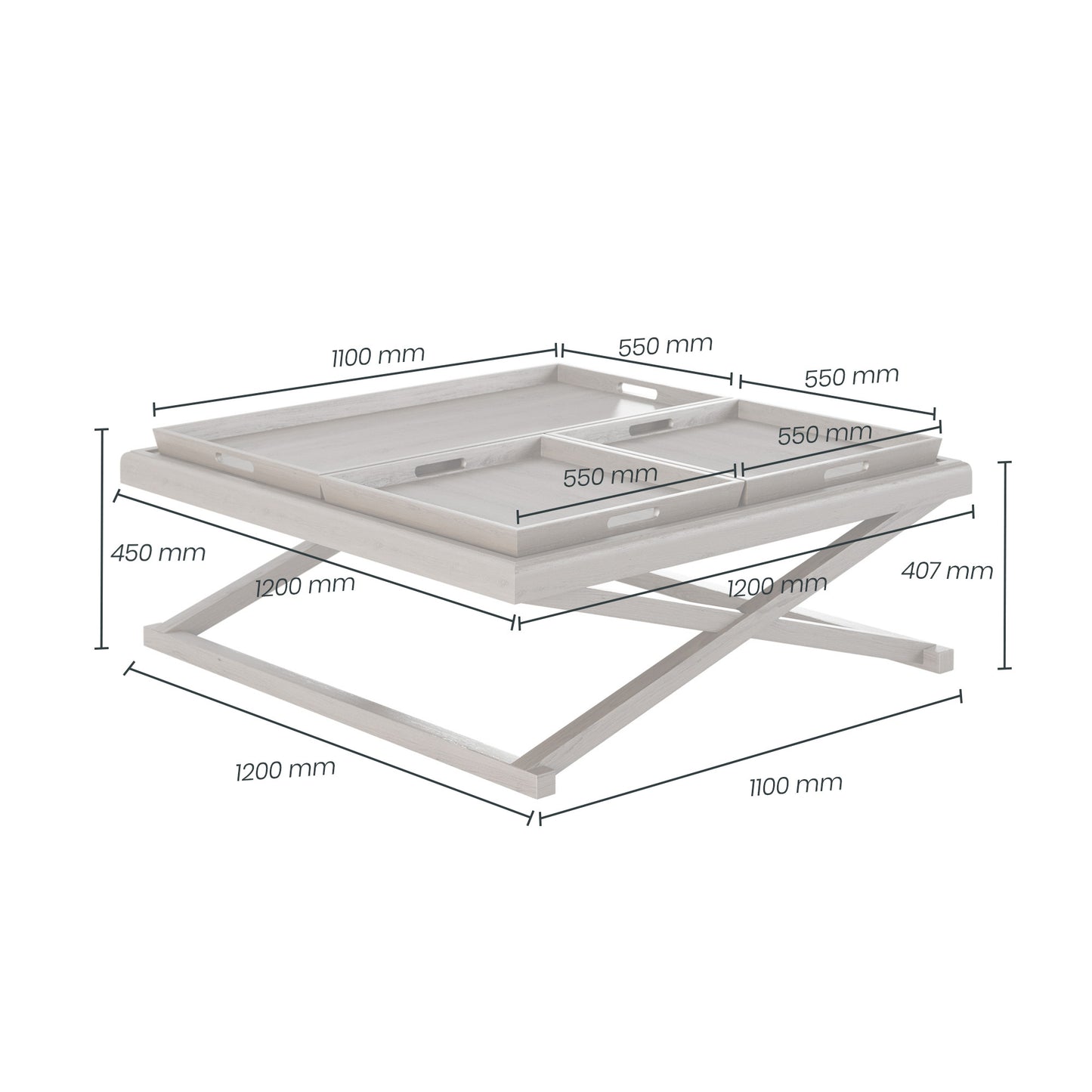 Shop the Bentley Coffee Table in grey aged oak with three removable trays. FREE UK Mainland Delivery. Shop online today at www.nobleandnook.co.uk