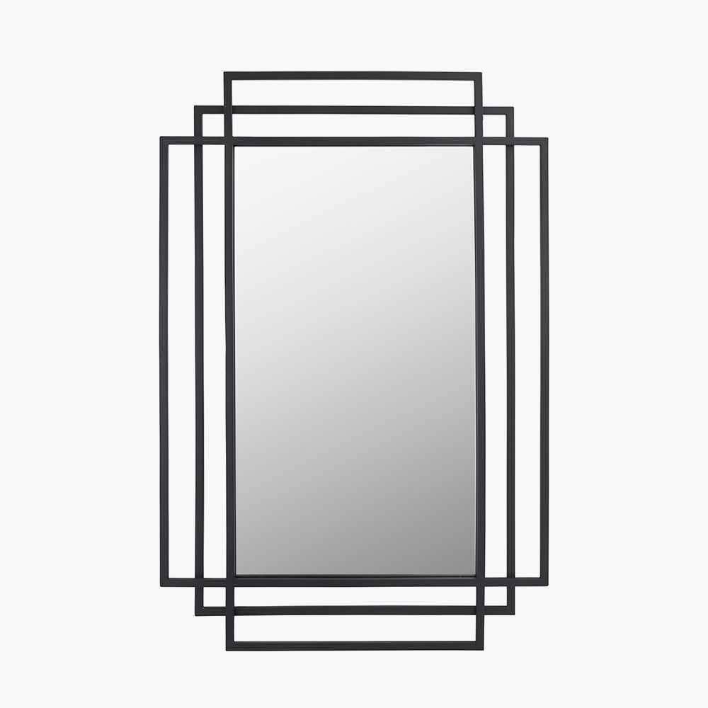 Shop our Black Metal Art Deco Rectangular Wall Mirror, a timeless and elegant addition to your wall. FREE UK MAINLAND DELIVERY. Shop online now at www.nobleandnook.co.uk