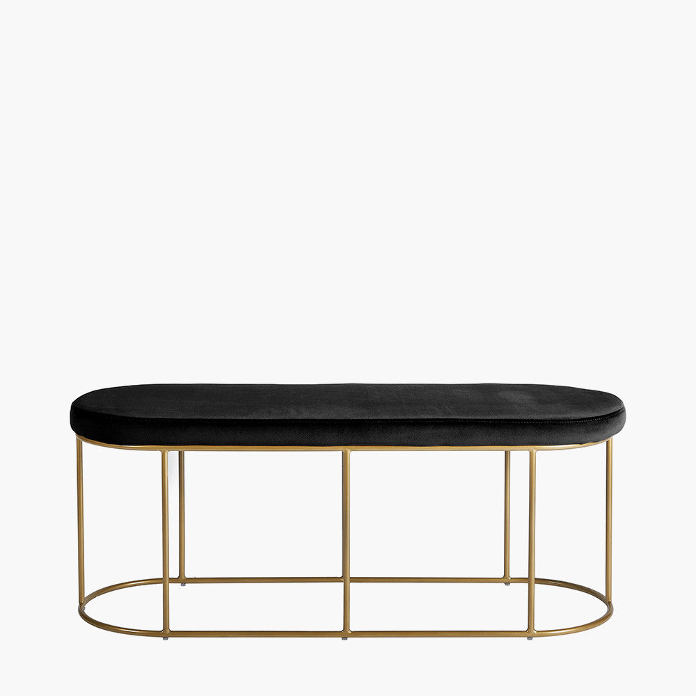 Featuring luxurious Black velvet and a sleek champagne gold metal frame, the this bench is a refined and useful addition to any space. FREE UK MAINLAND DELIVERY. Shop online now at www.nobleandnook.co.uk