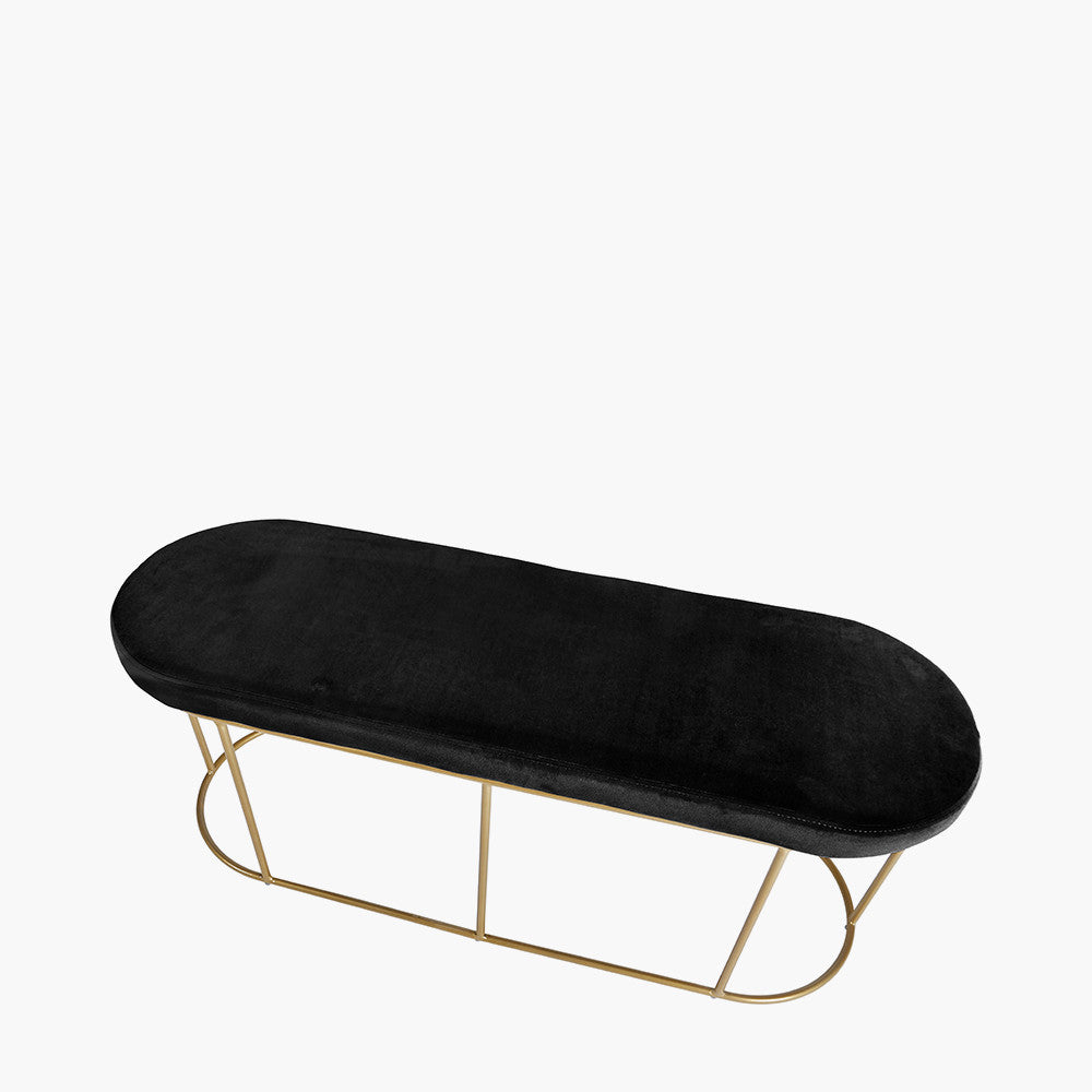 Featuring luxurious Black velvet and a sleek champagne gold metal frame, the this bench is a refined and useful addition to any space. FREE UK MAINLAND DELIVERY on orders over £100. Shop online now at www.nobleandnook.co.uk