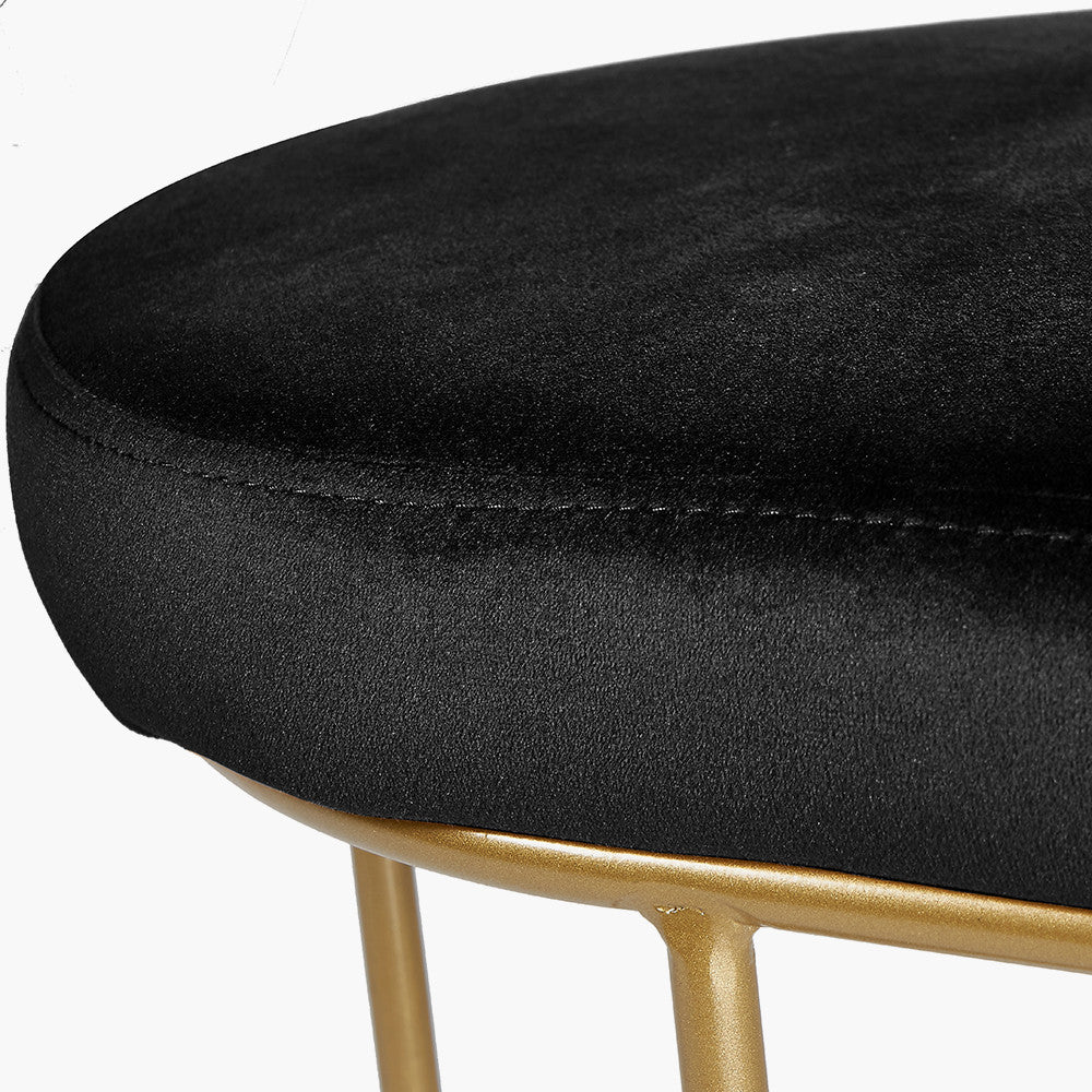 Featuring luxurious Black velvet and a sleek champagne gold metal frame, the this bench is a refined and useful addition to any space. FREE UK MAINLAND DELIVERY on orders over £100. Shop online now at www.nobleandnook.co.uk