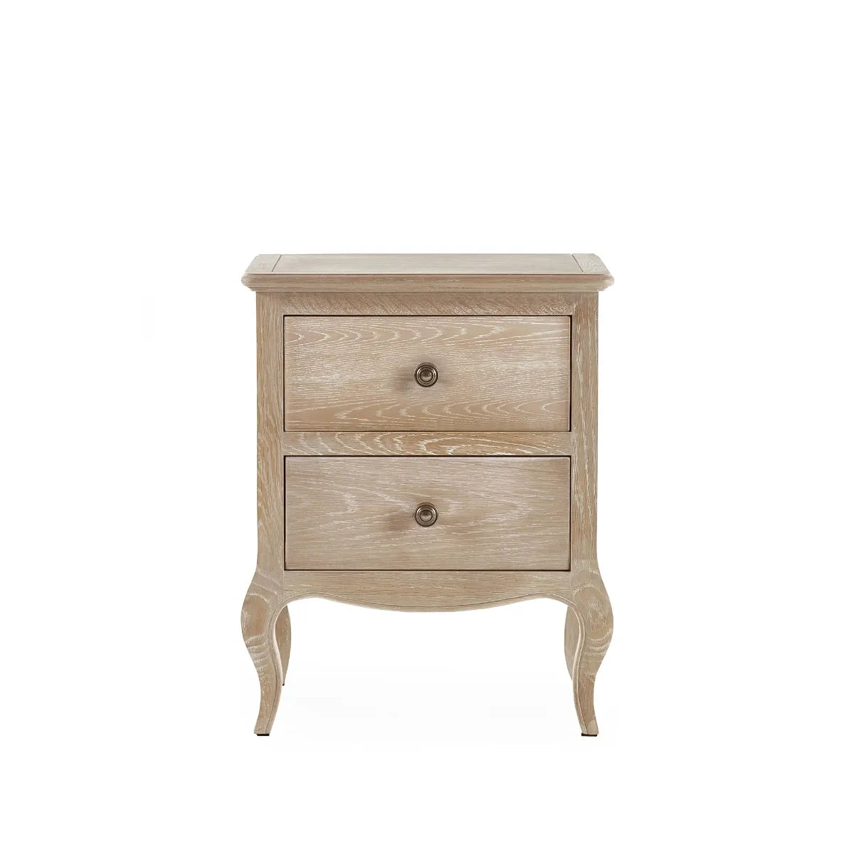 Shop the elegant Camille 2 Drawer Bedside Cabinet constructed in oak with a limed finish. FREE UK Mainland Delivery on orders over £100. Shop online today at www.nobleandnook.co.uk