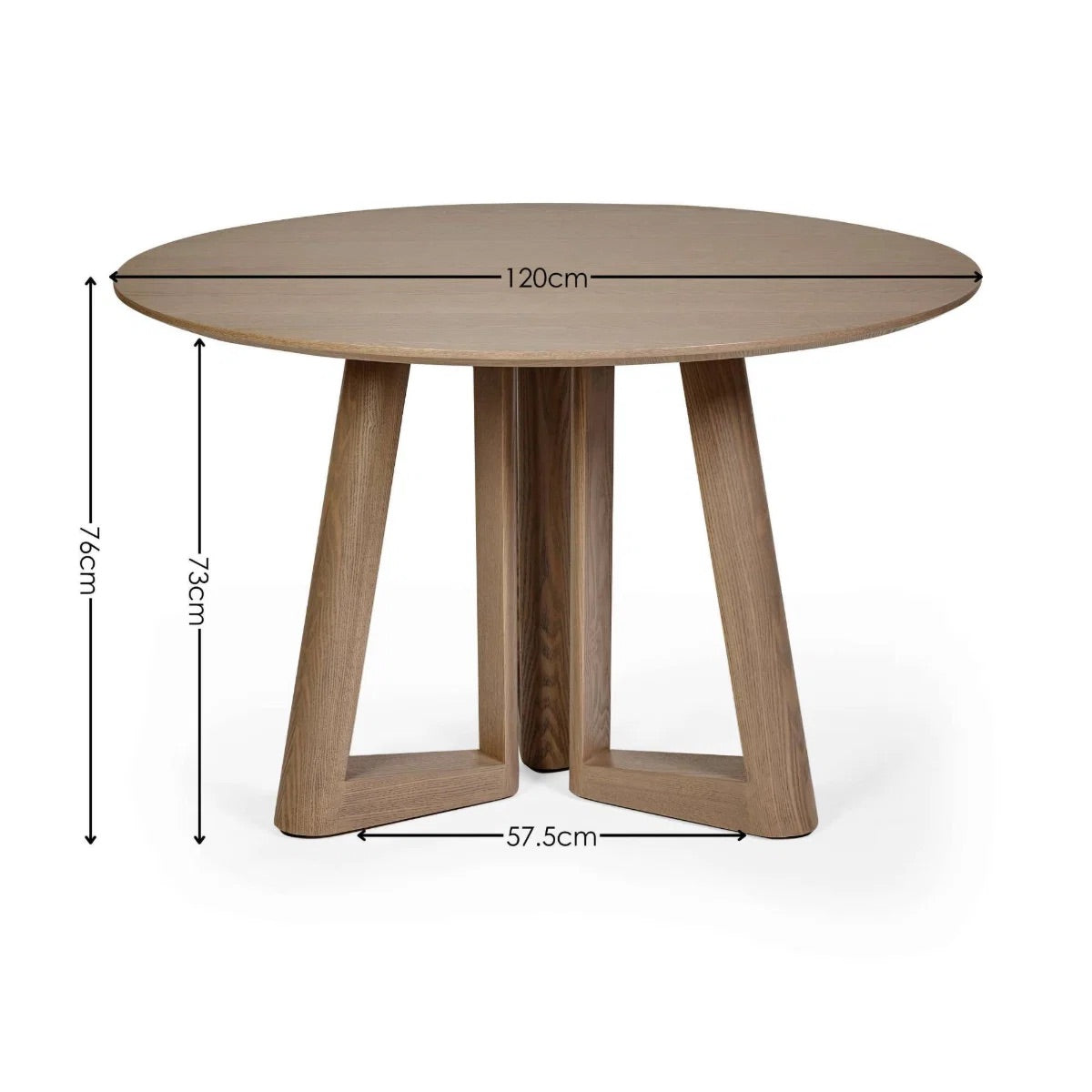 Caravelle 4 Seater Round Dining Table | Smokey Oak