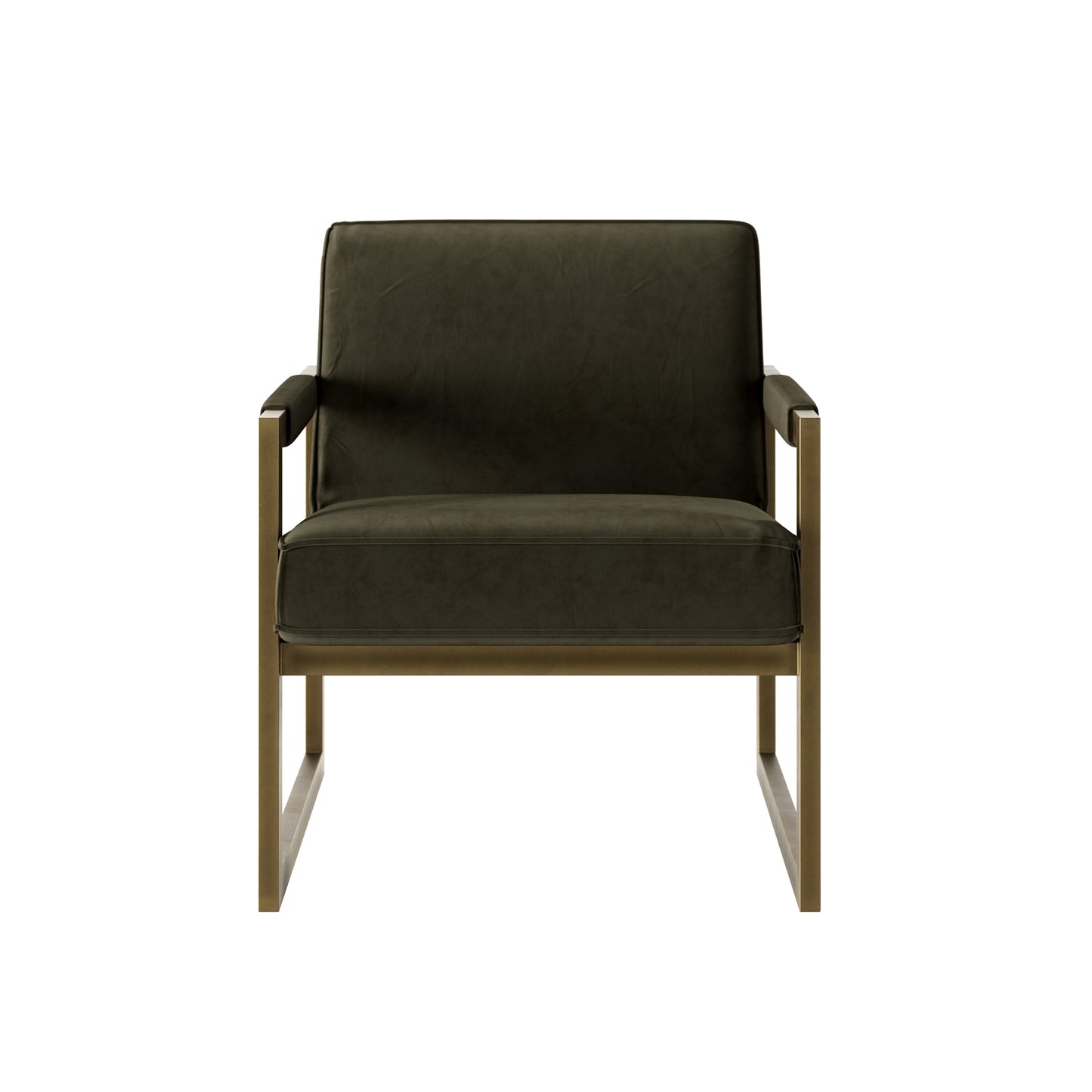 Shop the luxury Mickleton Club Chair by D.I. Designs, in luxurious olive chenille fabric and accented by a sleek, bronze-style frame. Shop online now at www.nobleandnook.co.uk