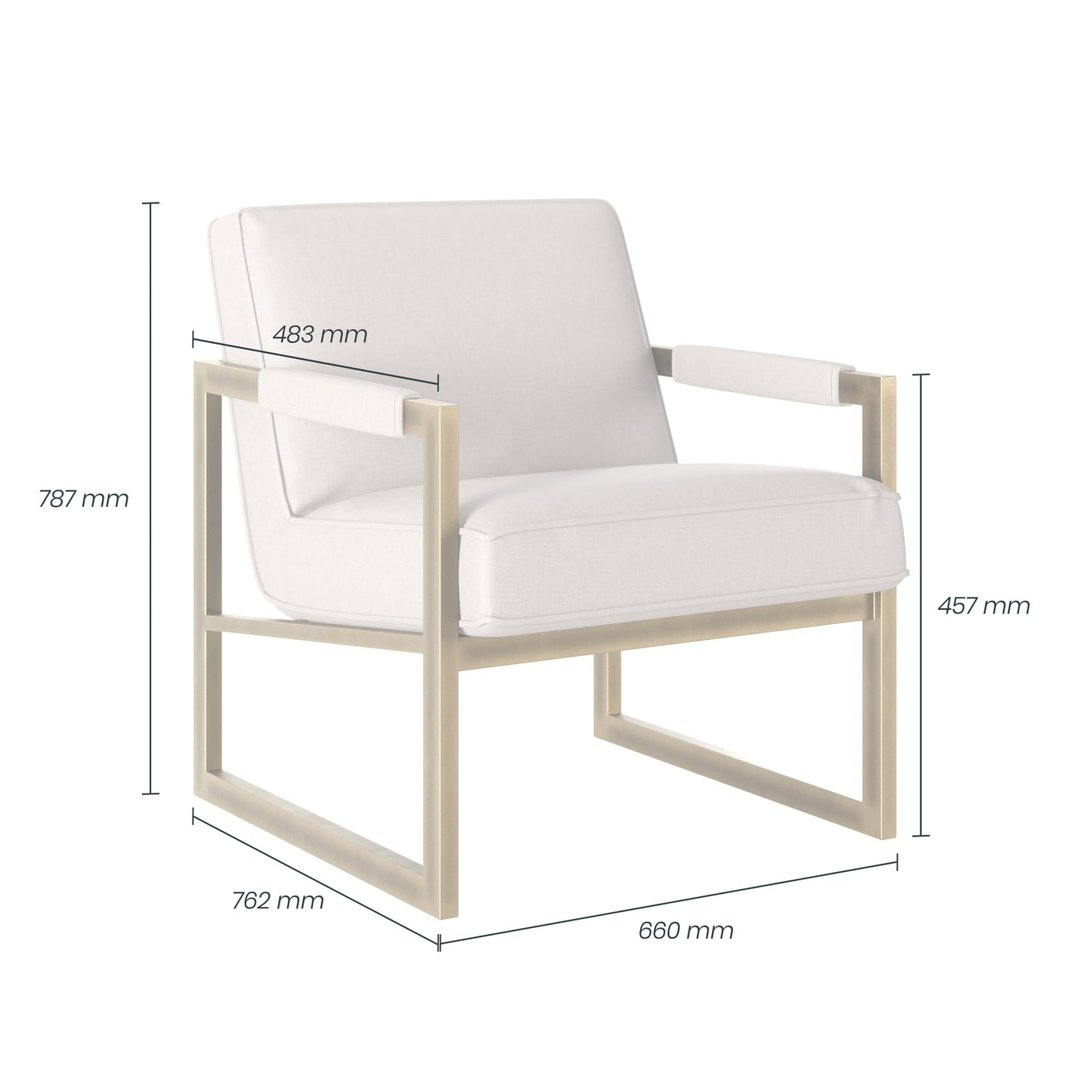 Shop the luxury Mickleton Club Chair by D.I. Designs, presented in chenille cream fabric and bronze-style frame. Shop online now at www.nobleandnook.co.uk