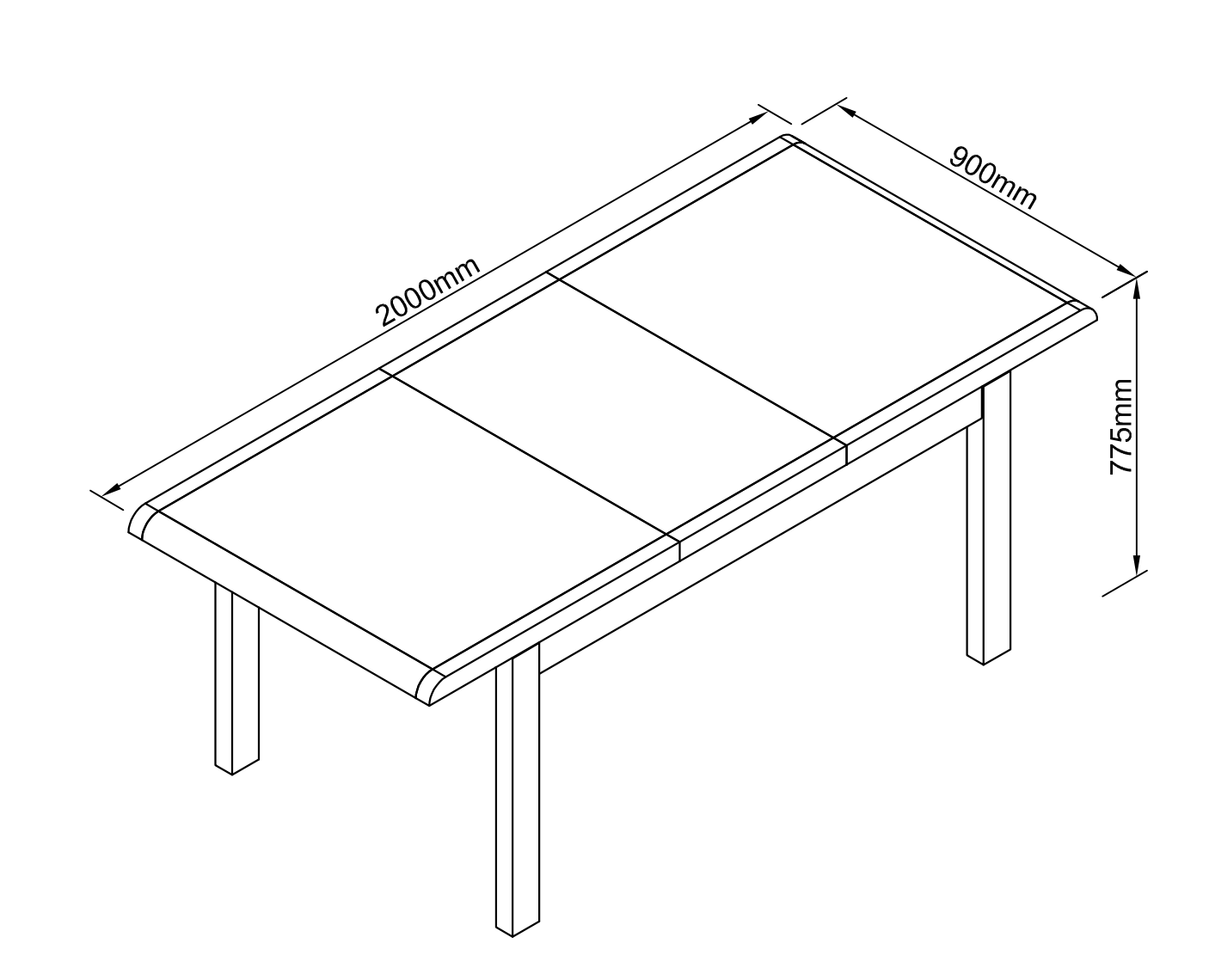 Curve Oak Extending 4-6 Person Dining Table