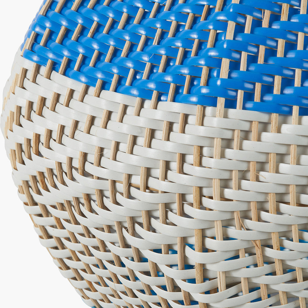 Elevate your home décor with the Brera Large Rattan Table Lamp in Cobalt, a vibrant and textural statement piece crafted in partnership with Designers Guild. Shop online today at www.nobleandnook.co.uk