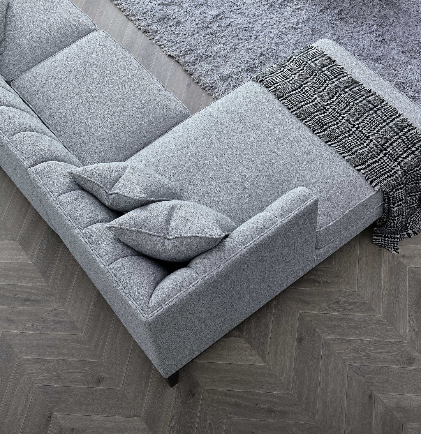 Shop the Cooper Left Hand Corner Group, showcasing the perfect blend of mid-century comfort and design. This timeless design and modern sofa boasts squared edges, sleek lines, and a minimalist silhouette. Shop online now at www.nobleandnook.co.uk
