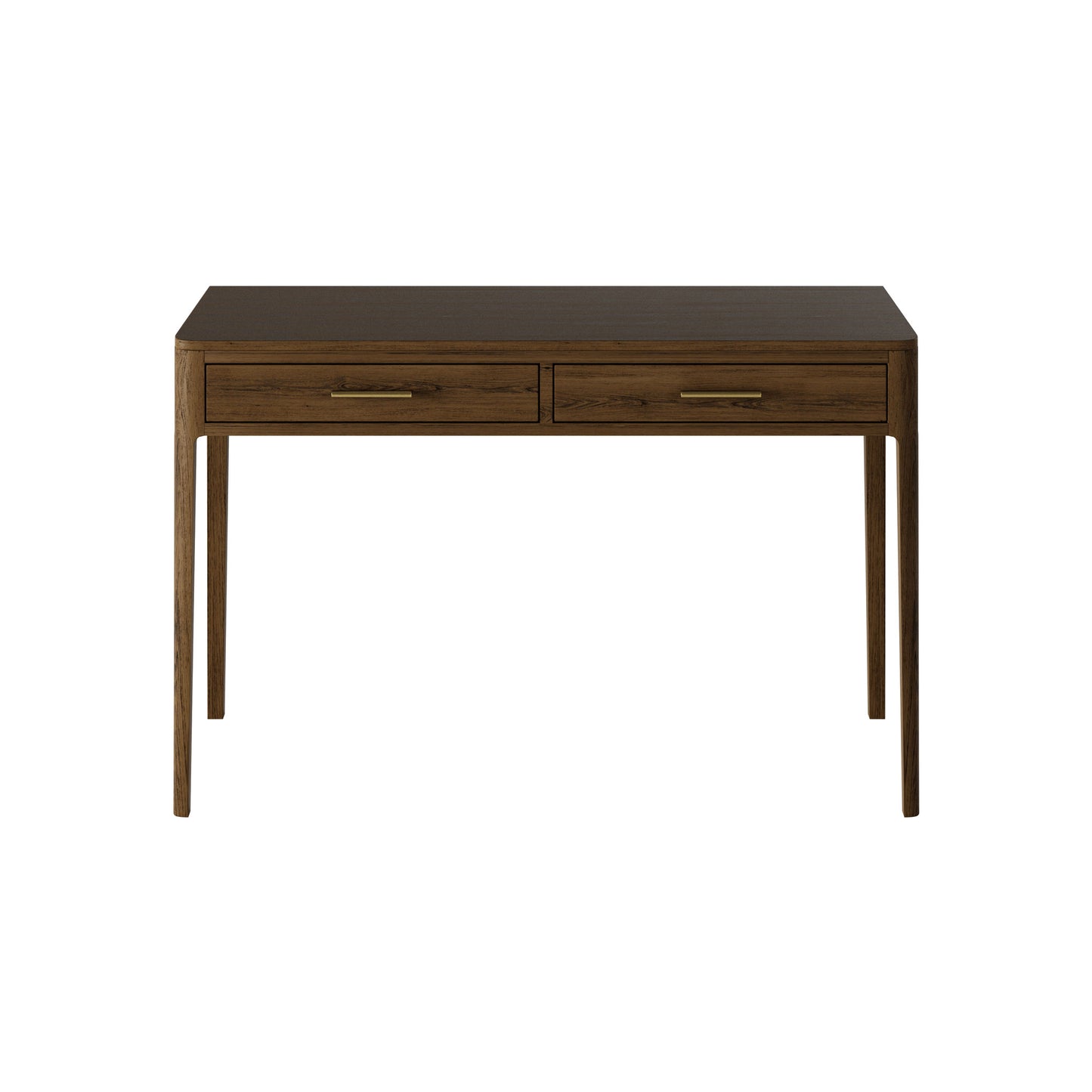Elevate your workspace with the Abberley Dressing Table / Desk. Its curved front and legs add a touch of elegance while two drawers helps keep items organised. Shop online today at www.nobleandnook.co.uk