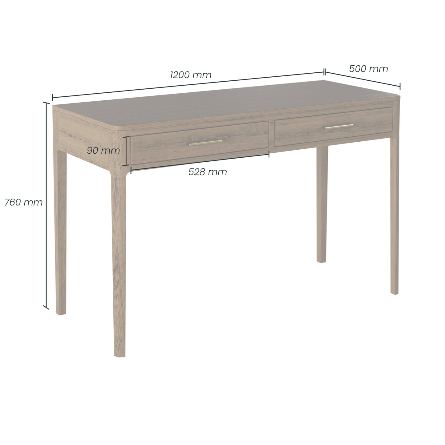 Elevate your workspace with the Abberley Dressing Table / Desk. Its curved front and legs add a touch of elegance while two drawers helps keep items organised. Shop online today at www.nobleandnook.co.uk