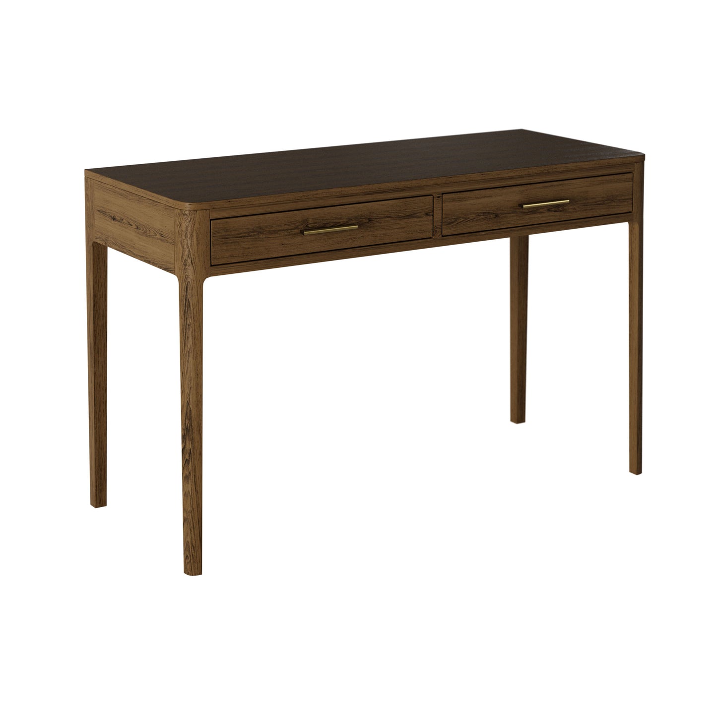 Elevate your workspace with the Abberley Dressing Table / Desk. Its curved front and legs add a touch of elegance while two drawers helps keep items organised. Shop online today at www.nobleandnook.co.uk