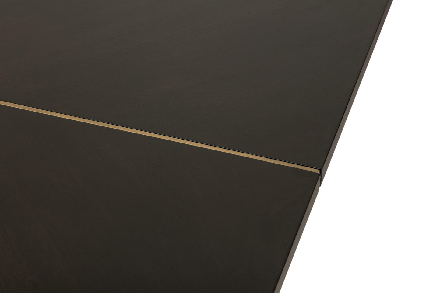 Crafted with a rich chocolate brown finish, this rectangular table boasts a Tobin bronze seam and a painted steel base in Tobin bronze for a luxurious touch. Shop online now at www.nobleandnook.co.uk