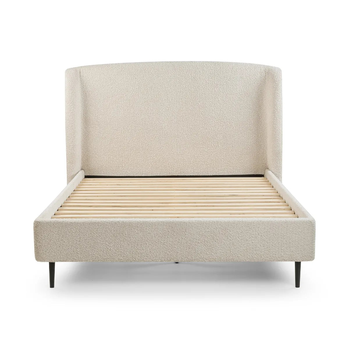 Shop the luxurious Eden Boucle Double Bed in Ivory with its curved headboard. FREE UK MAINLAND DELIVERY. Shop online now at www.nobleandnook.co.uk
