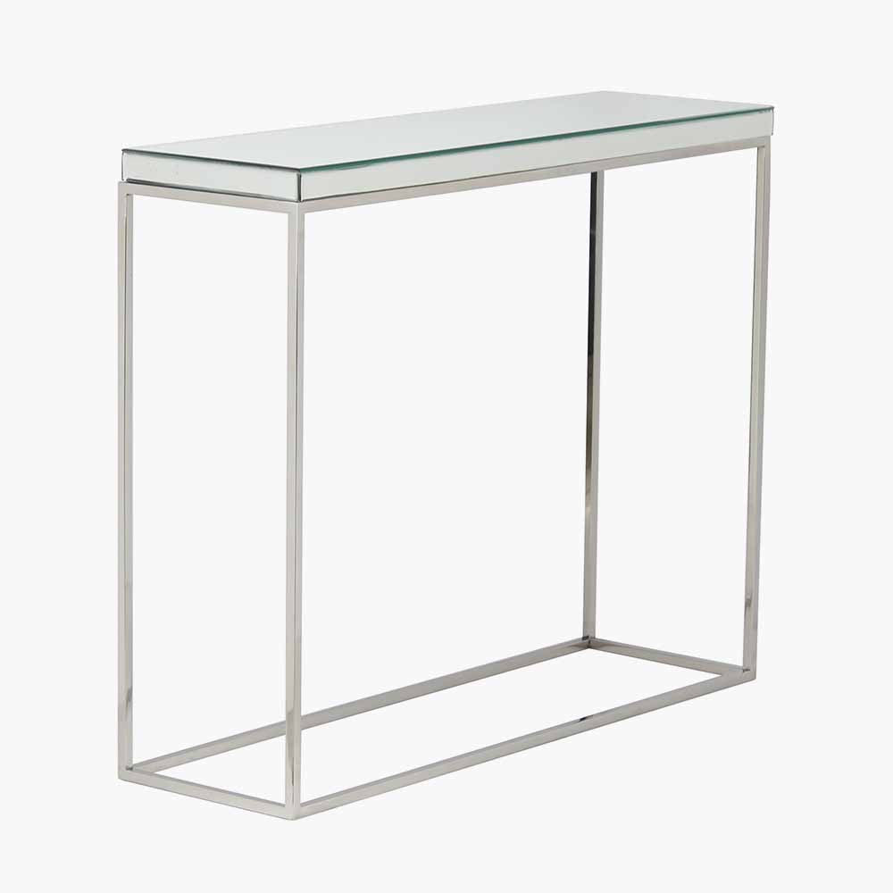 The Elysee Mirrored Glass Console Table, a sophisticated piece that combines modern elegance with practical functionality. Perfect for hallways, living spaces, or bedrooms. Shop online today at www.nobleandnook.co.uk