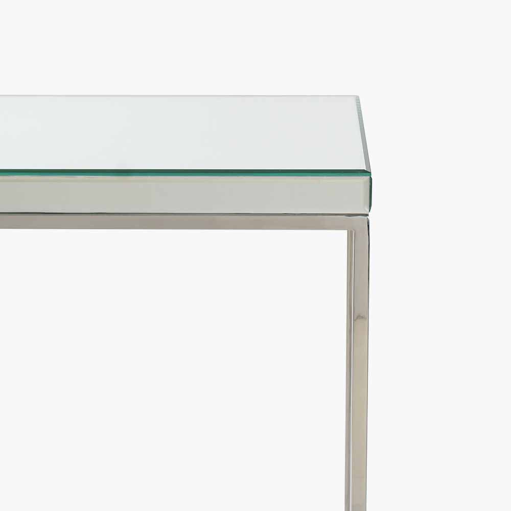 The Elysee Mirrored Glass Console Table, a sophisticated piece that combines modern elegance with practical functionality. Perfect for hallways, living spaces, or bedrooms. Shop online today at www.nobleandnook.co.uk