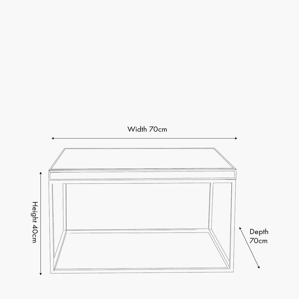 Shop the Elysee Mirrored Glass and Silver Metal Square Coffee Table, a sophisticated addition to any living space. Shop online today at www.nobleandnook.co.uk