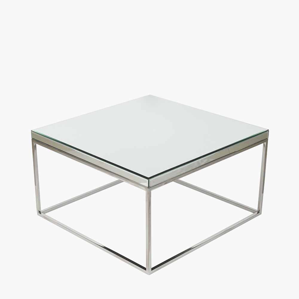 Shop the Elysee Mirrored Glass and Silver Metal Square Coffee Table, a sophisticated addition to any living space. Shop online today at www.nobleandnook.co.uk