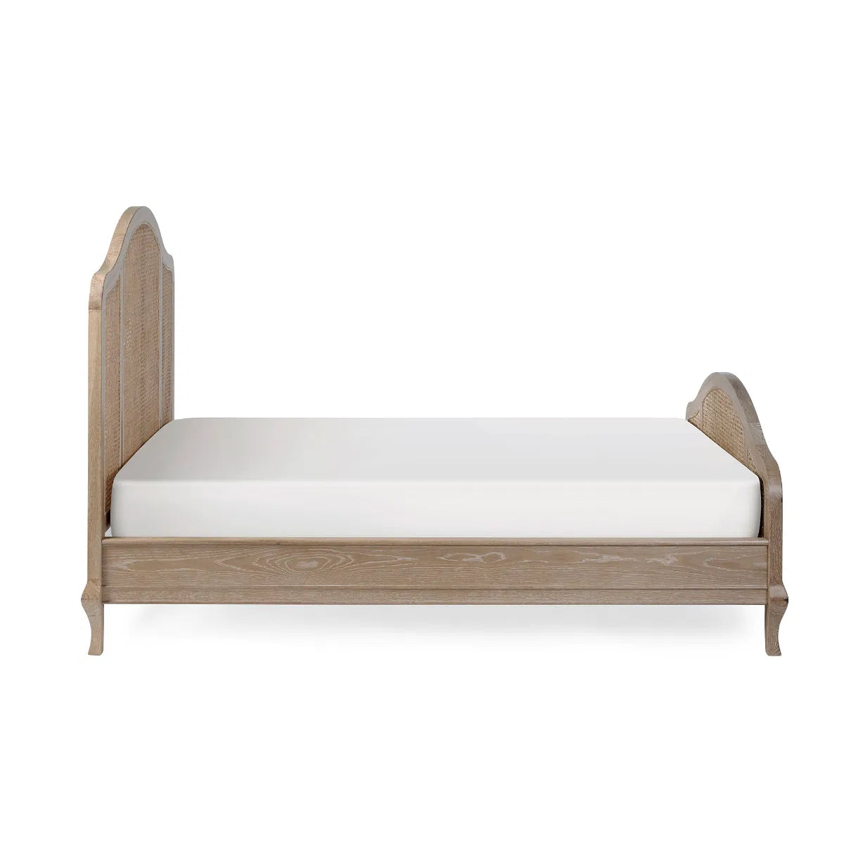 Shop the Château Rattan Bed in Light Oak, featuring an arched headboard and footboard with intricate rattan panelling. Free UK Mainland Delivery. Shop online todat at www.nobleandnook.co.uk