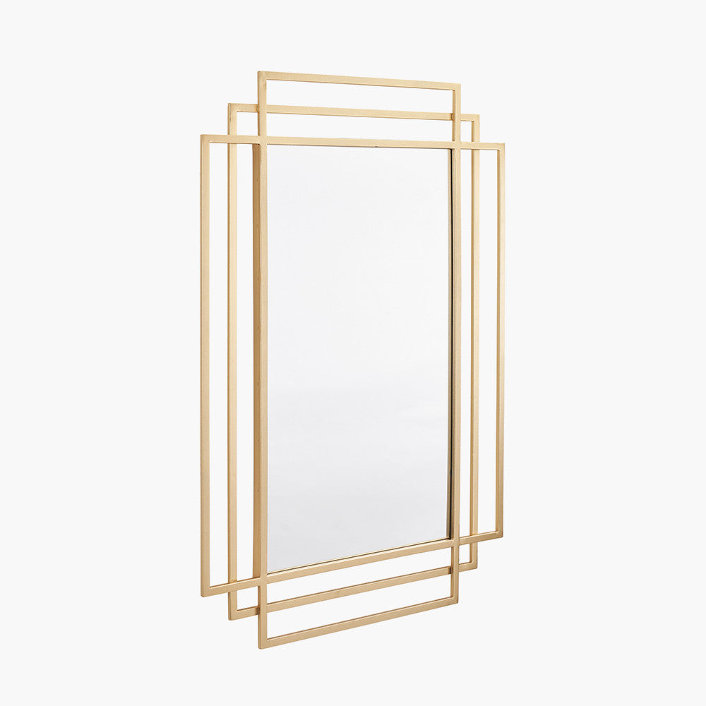 Shop this Gold Metal Art Deco Rectangular Wall Mirror, a timeless and elegant addition to your wall. FREE UK MAINLAND DELIVERY. Shop online now at www.nobleandnook.co.uk