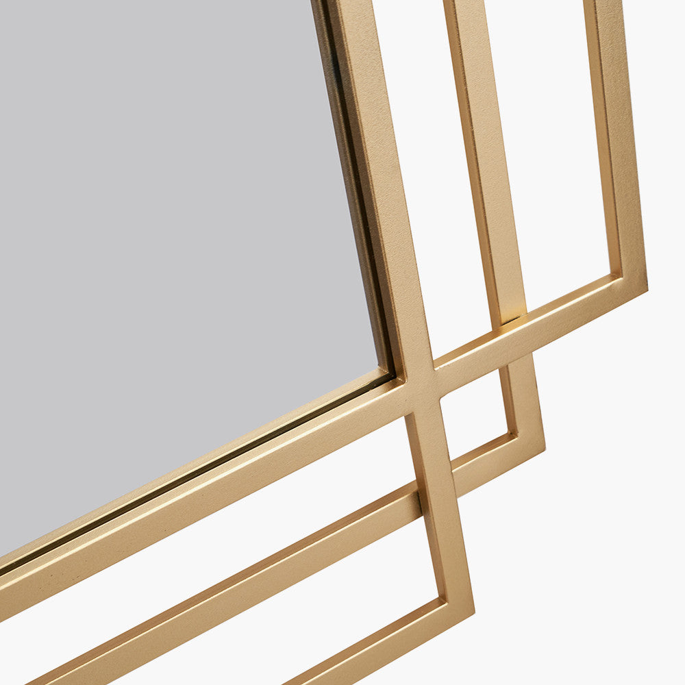 Shop this Gold Metal Art Deco Rectangular Wall Mirror, a timeless and elegant addition to your wall. FREE UK MAINLAND DELIVERY. Shop online now at www.nobleandnook.co.uk