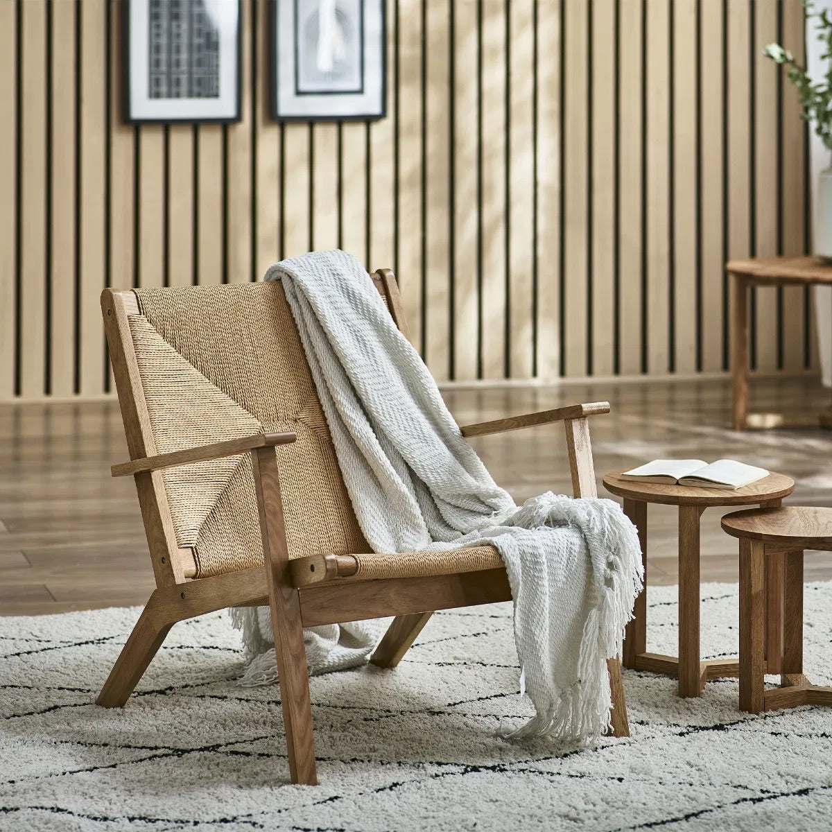 Experience the perfect balance of contemporary design and rustic warmth with the Icaria Chair. Crafted for both style and comfort. Shop online today at www.nobleandnook.co.uk